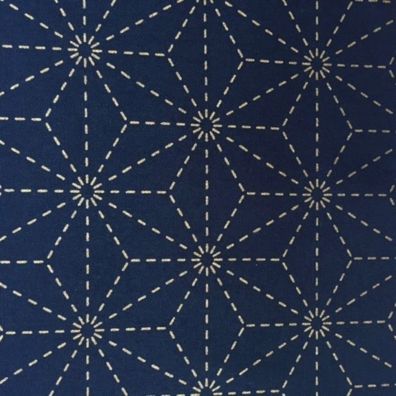 Pre-Stencilled Sashiko Fabric -Asanoha