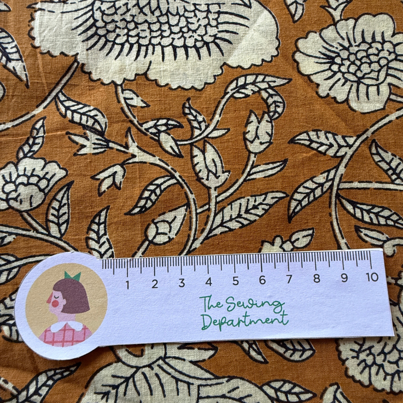 Flora Gold Cotton Block