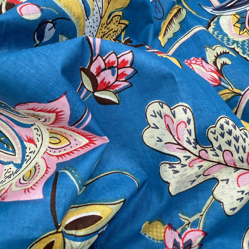 Oriental Blue Cotton Block
