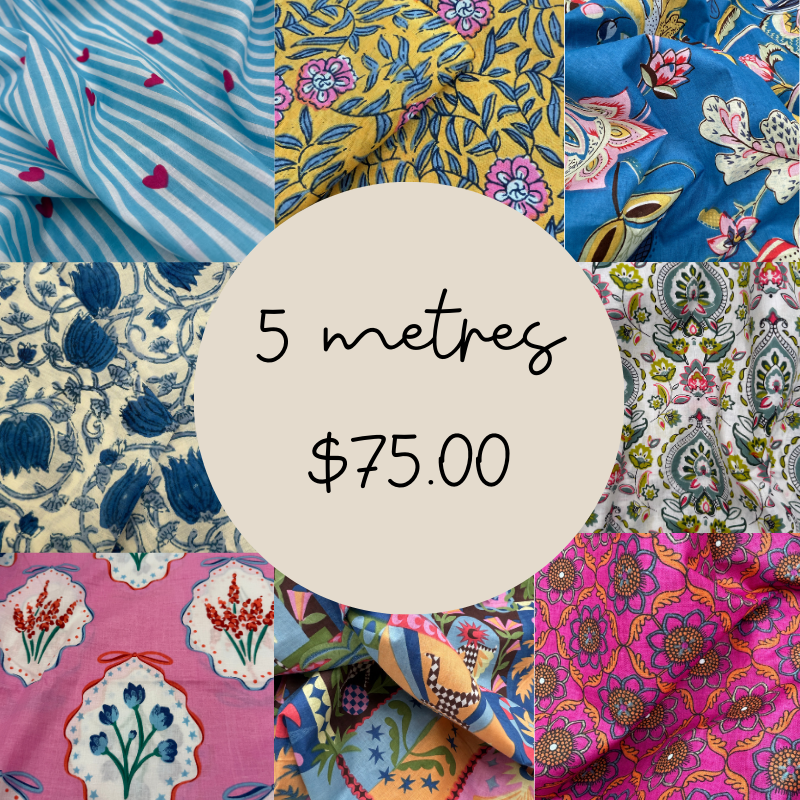 Cotton Block Fabrics - 5 Metre Lengths