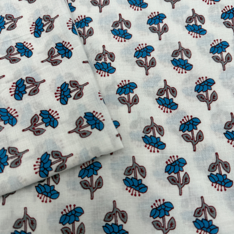 Sapphire Folk Bloom Cotton Block