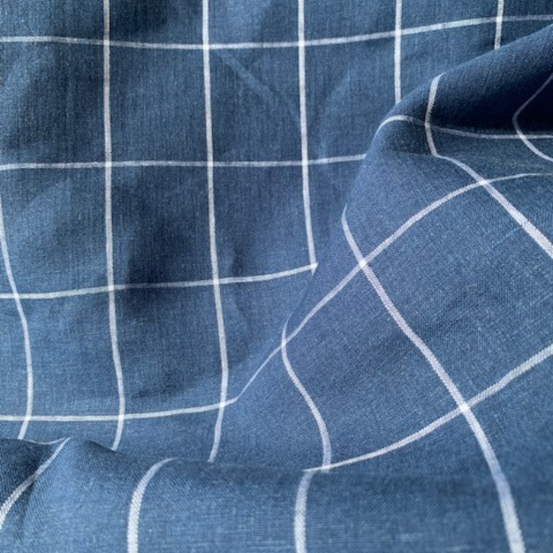 Maya Grid 100% Linen . $44.00/metre