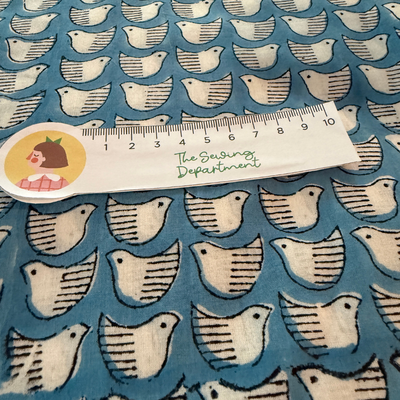 Blue Birdy Cotton Block
