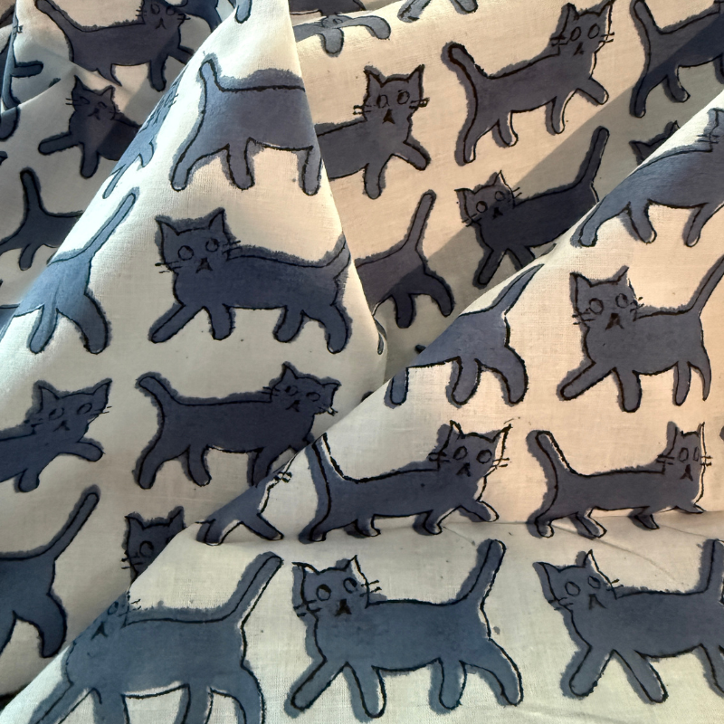Here Kitty Kitty Cotton Block