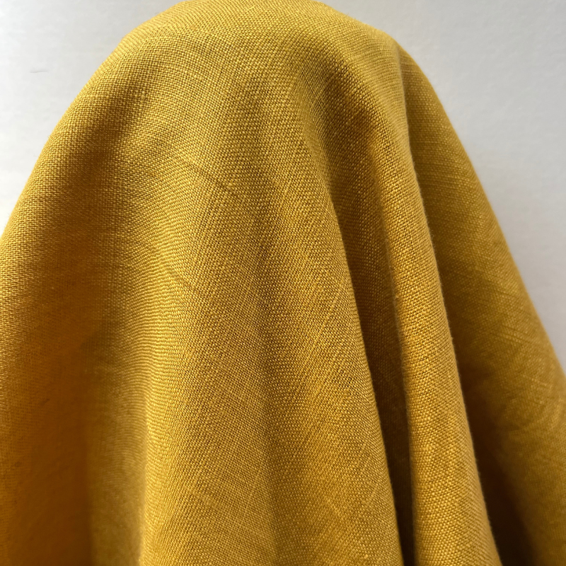 Lyla Linen Tumeric . $34.00/metre