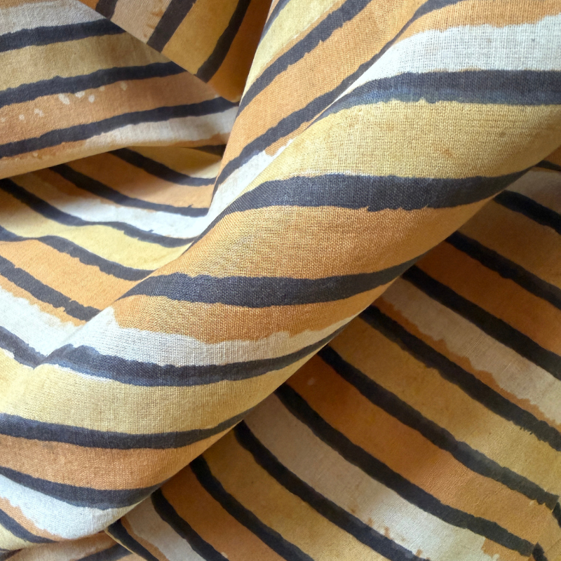 Jo Jo Stripe Gold Cotton Block