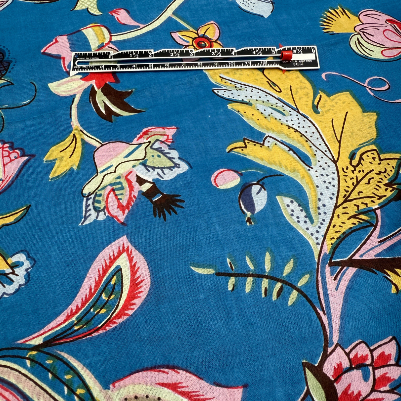 Oriental Blue Cotton Block