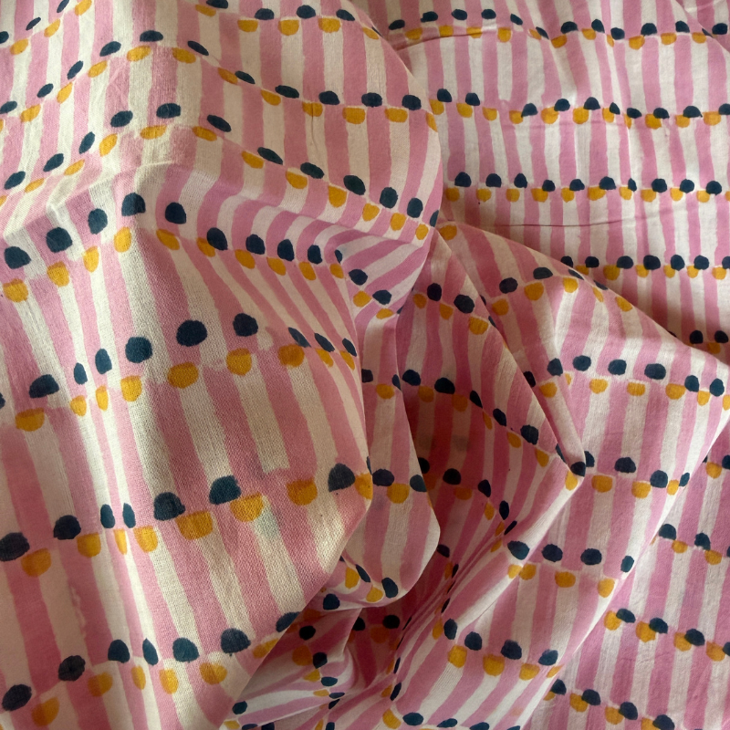 Pinky Cotton Block Print
