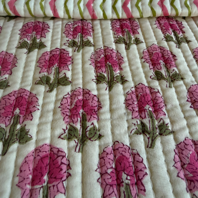 Quilted Cotton Block - Peony Zigzag
