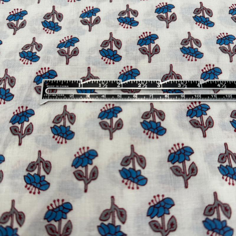 Sapphire Folk Bloom Cotton Block