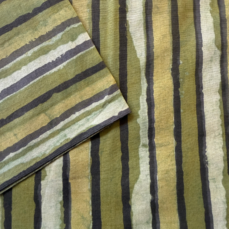 Jo Jo Stripe Olive Cotton Block