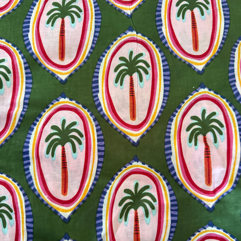 Miss Tropical Green Cotton Block