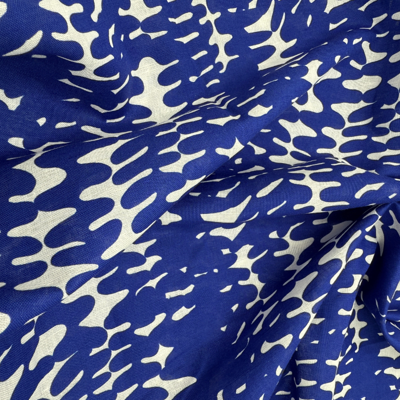 Blue Ferns Cotton Linen
