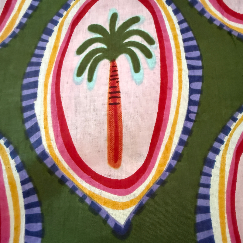 Miss Tropical Green Cotton Block