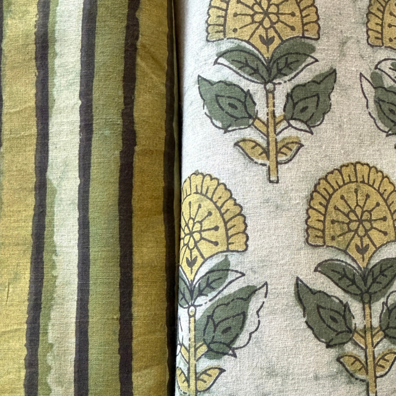 Jo Jo Stripe Olive Cotton Block