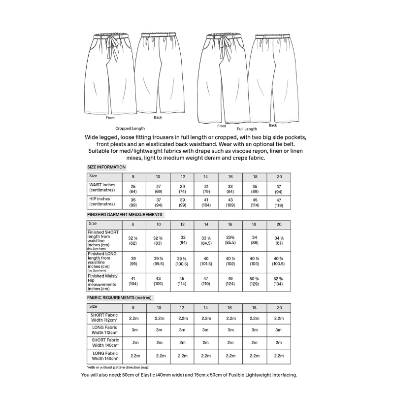 Elsie Trousers/Culottes