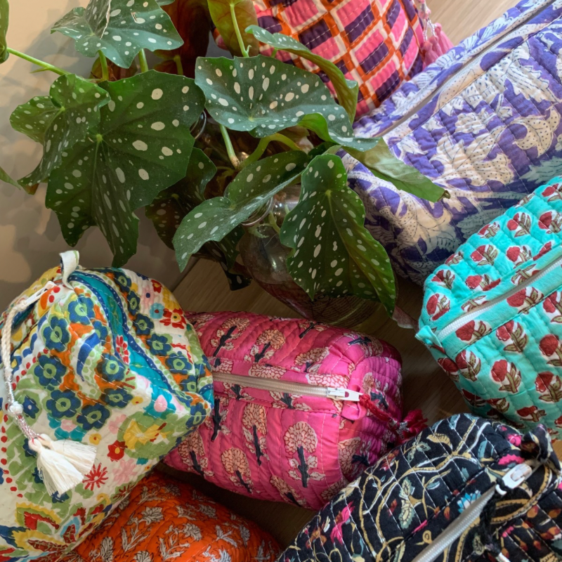 Cotton Block Pouch