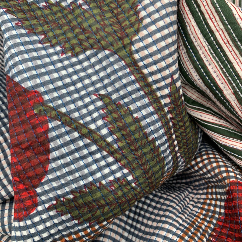 Quilted Cotton Block - Ruby Steel