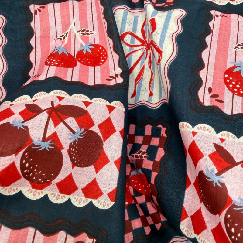 Bonnie Navy Cotton Block