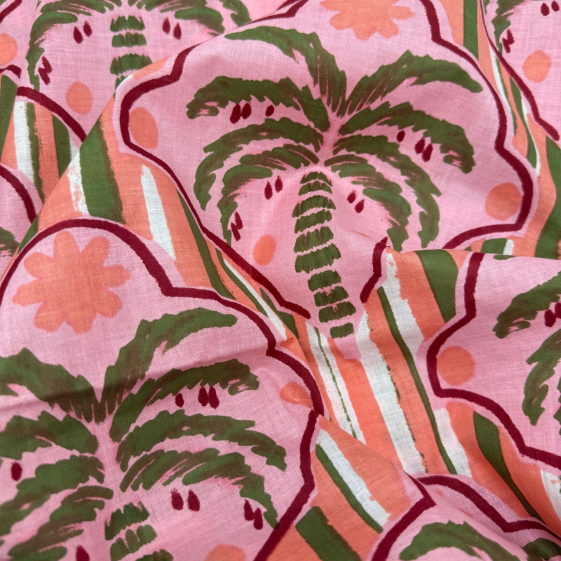 Priscilla Peach Cotton Block