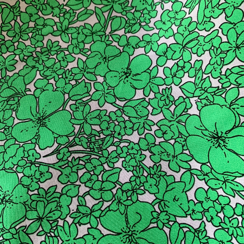 Flora cotton fabric mint
