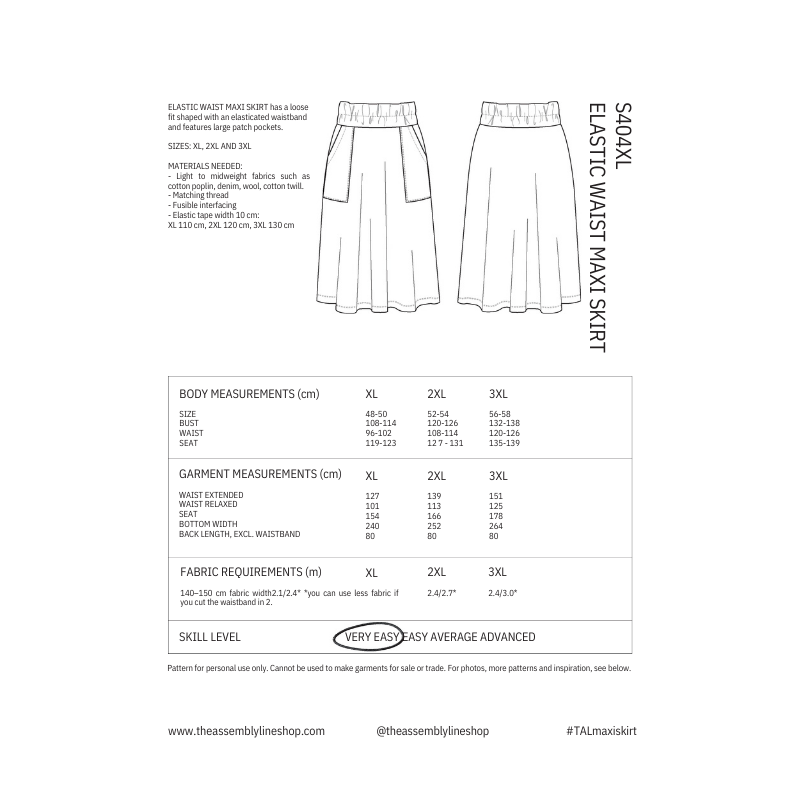 The Assembly Line Elastic Waist Maxi Skirt