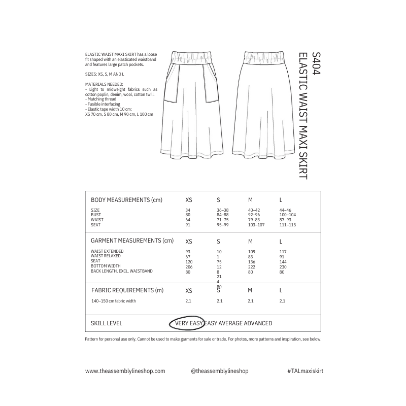 The Assembly Line Elastic Waist Maxi Skirt