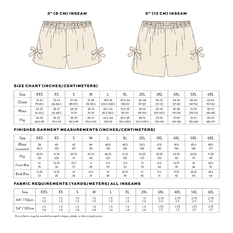 Matchy Matchy Sewing Club Bow Boxer Shorts PDF Pattern