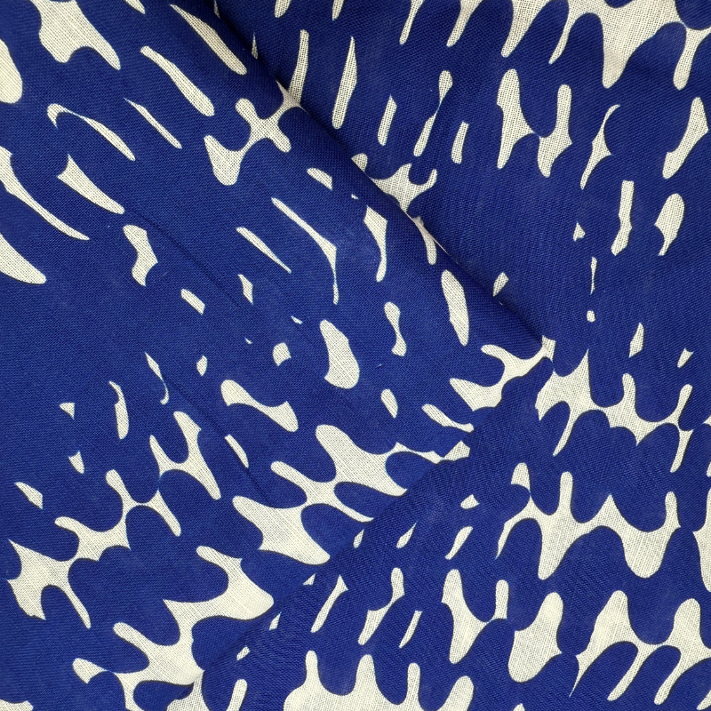 Blue Ferns Cotton Linen