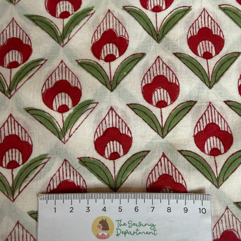 Red Tulip Cotton Block
