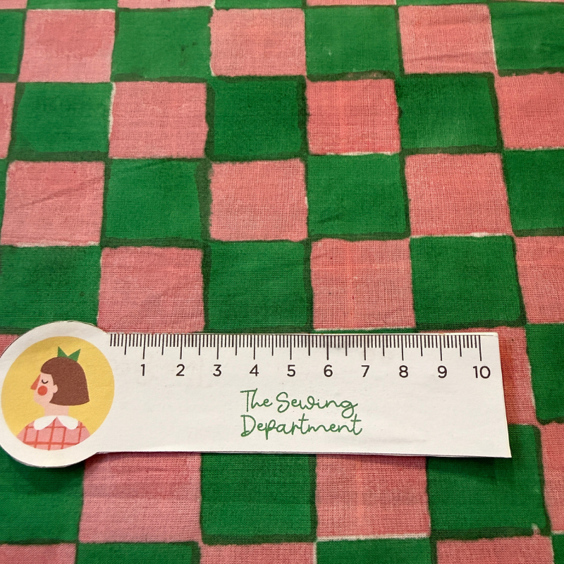 Jackie Check Emerald Cotton Block
