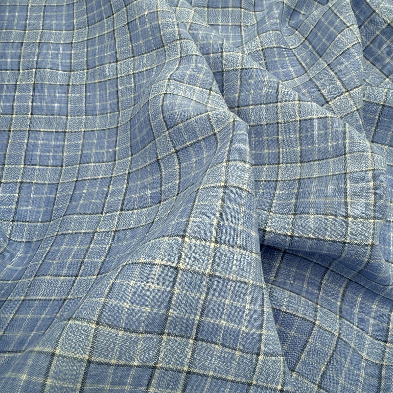 Farragosto Blue Check Linen