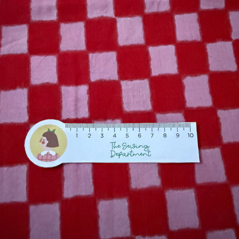 Jackie Check Raspberry Cotton Block