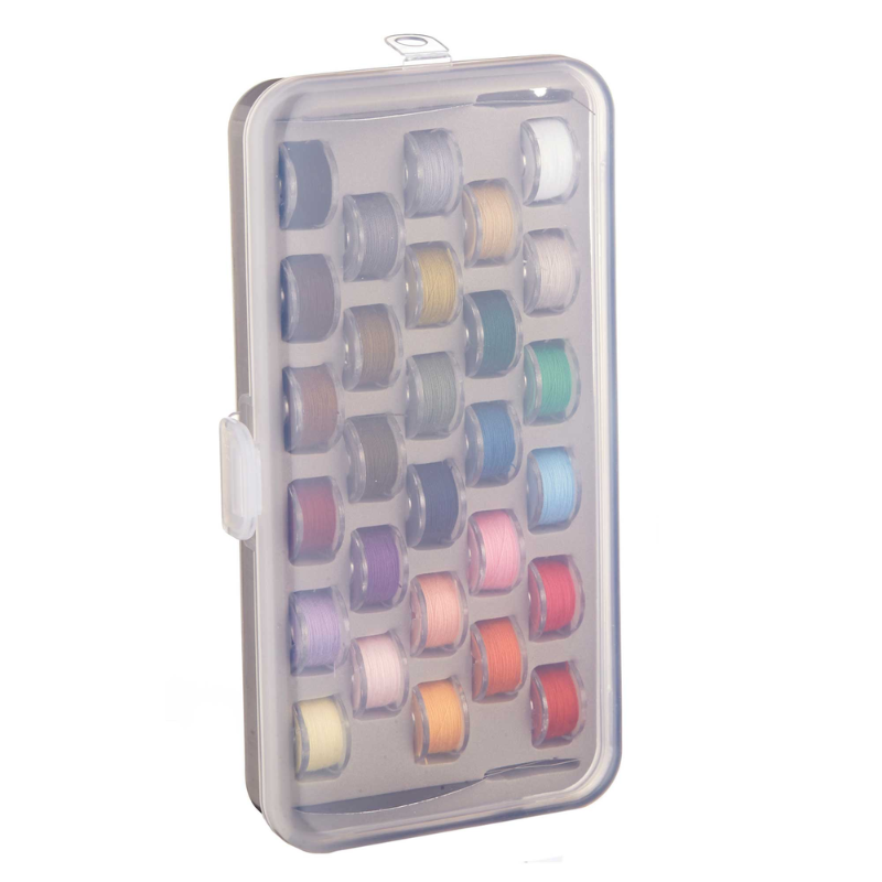 Bobbin Box with 28 Colour Bobbins