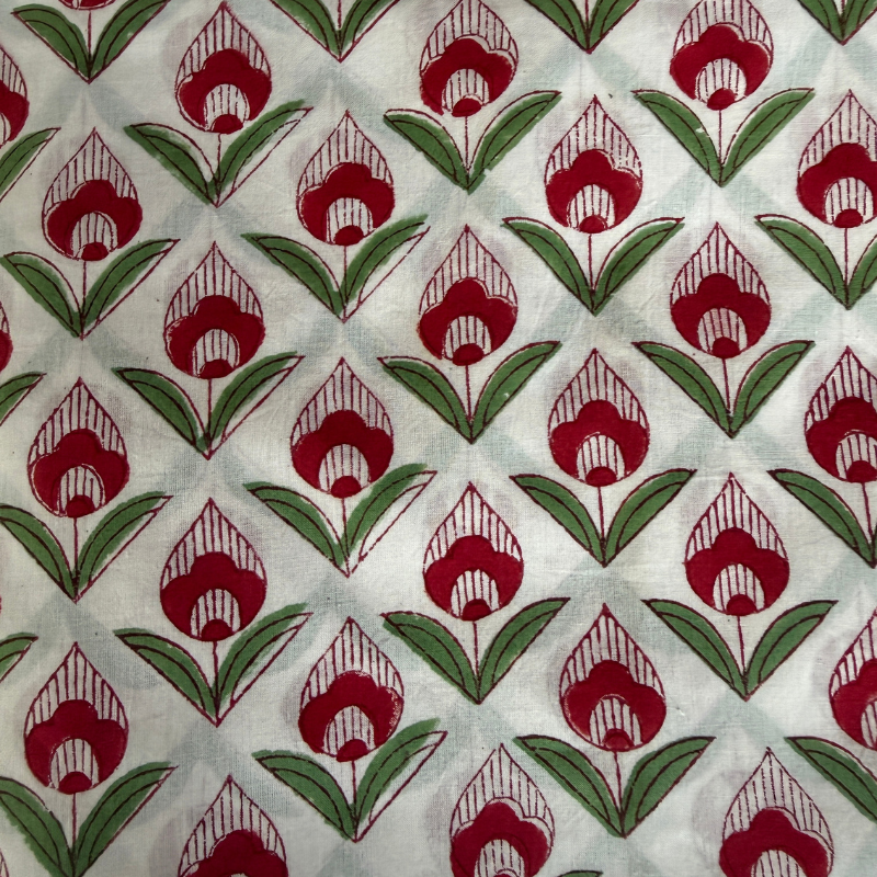 Red Tulip Cotton Block