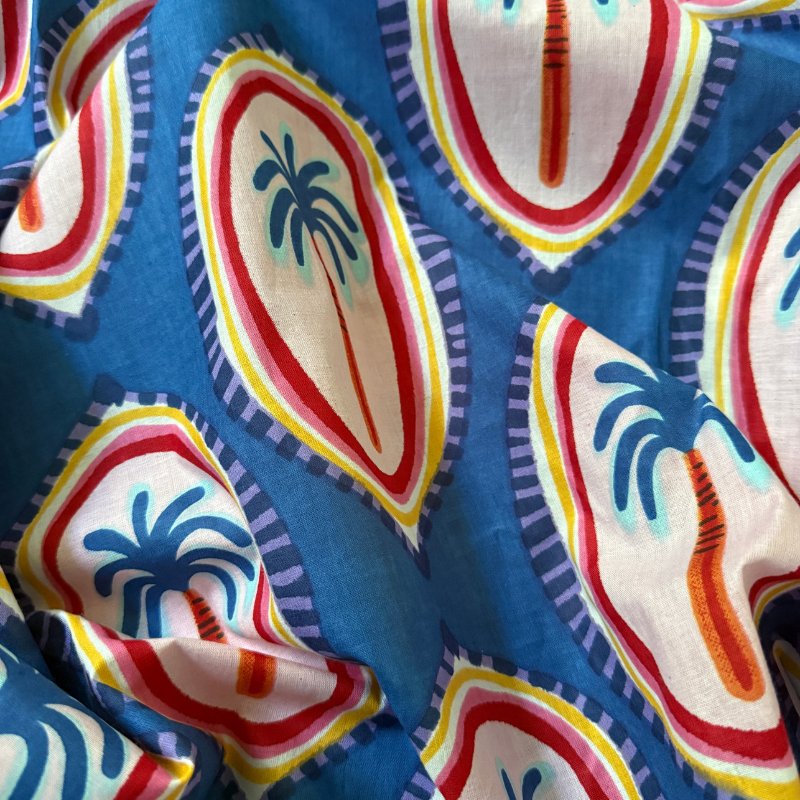 Miss Tropical Blue Cotton Block