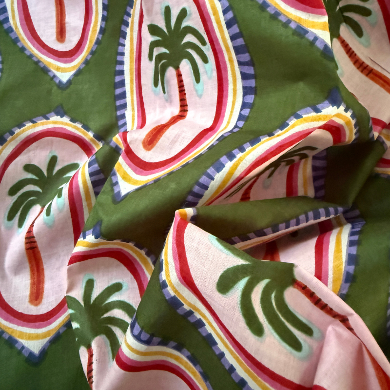 Miss Tropical Green Cotton Block