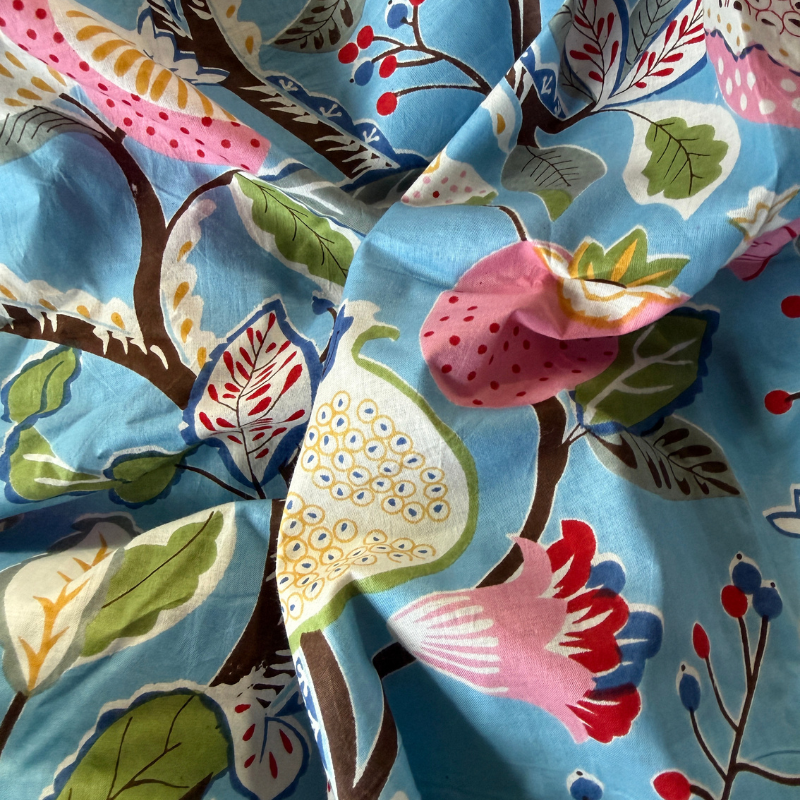 Mona Blue Cotton Block