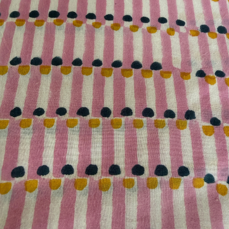 Pinky Cotton Block Print