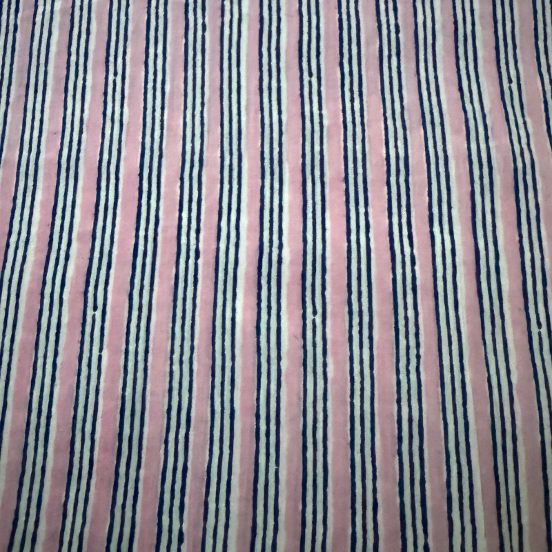 Sasha Blush Cotton Block Stripe