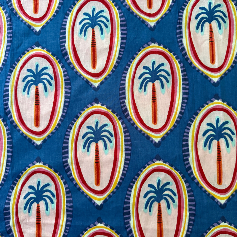 Miss Tropical Blue Cotton Block
