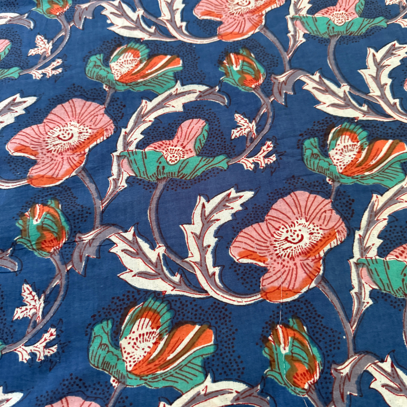 Anemone Indigo Cotton Block