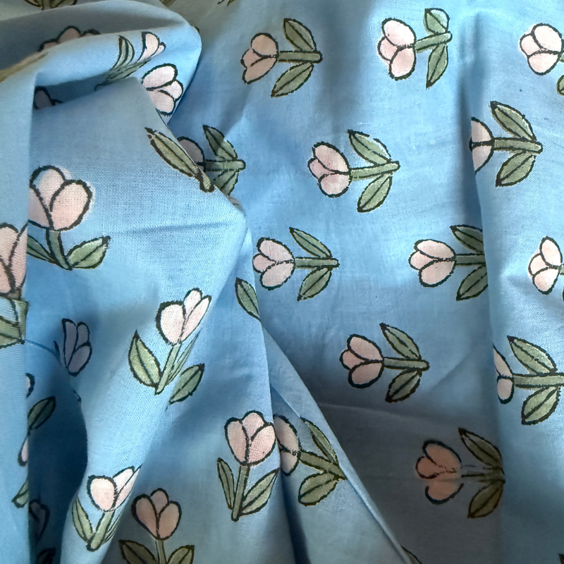 Bluebell Flora Cotton Block
