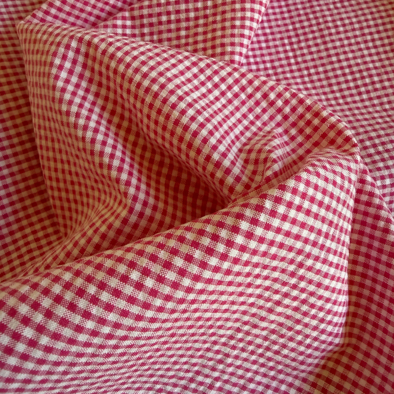 Fuchsia Seersucker Check