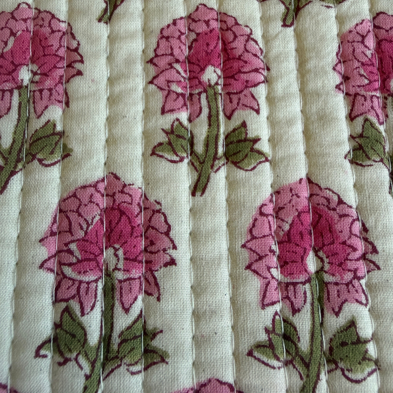 Quilted Cotton Block - Peony Zigzag