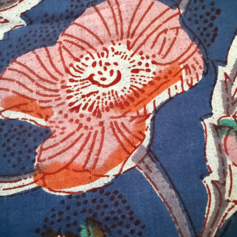 Anemone Indigo Cotton Block