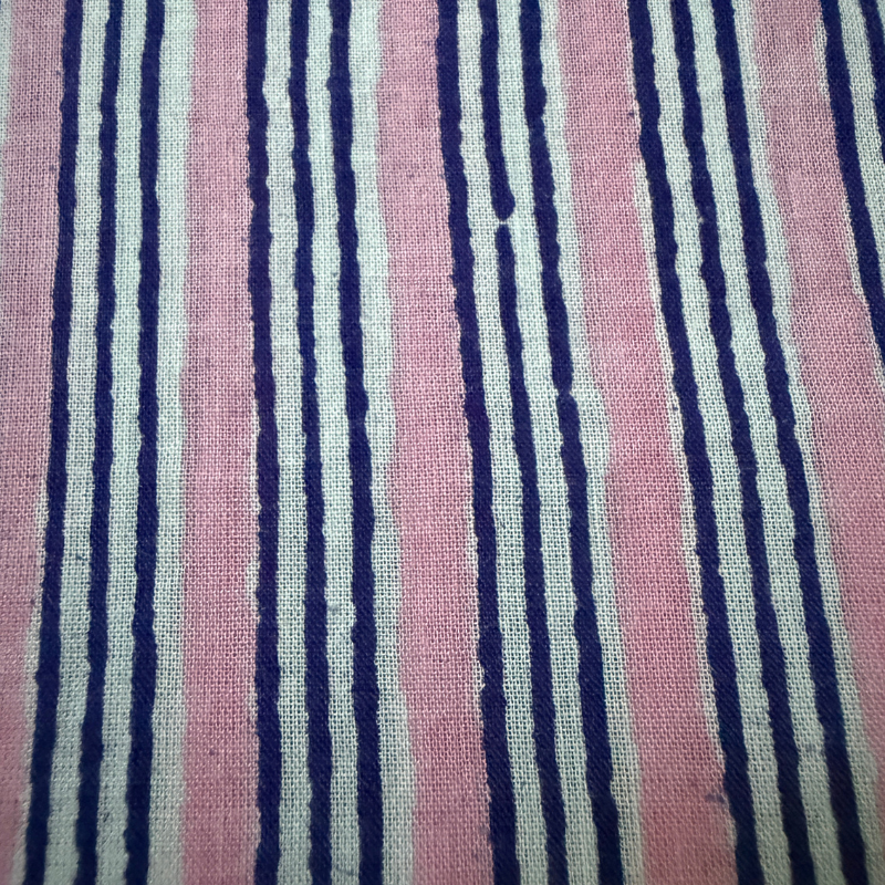 Sasha Blush Cotton Block Stripe