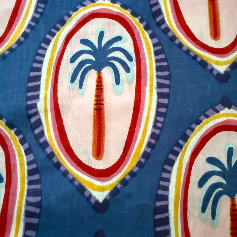 Miss Tropical Blue Cotton Block