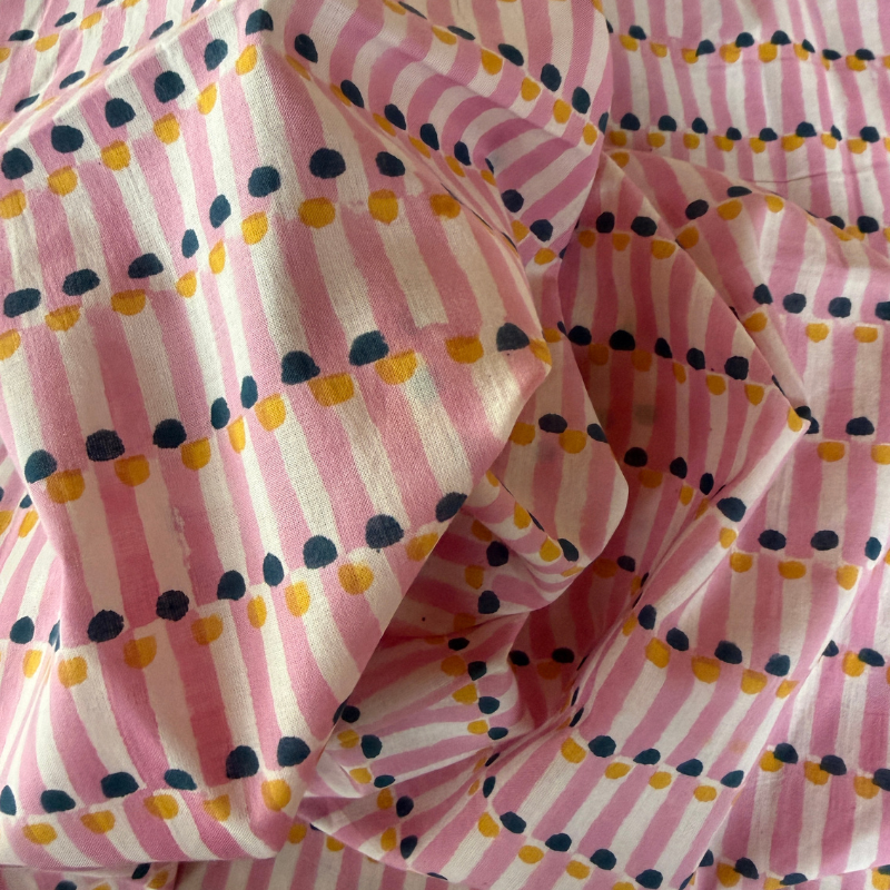 Pinky Cotton Block Print
