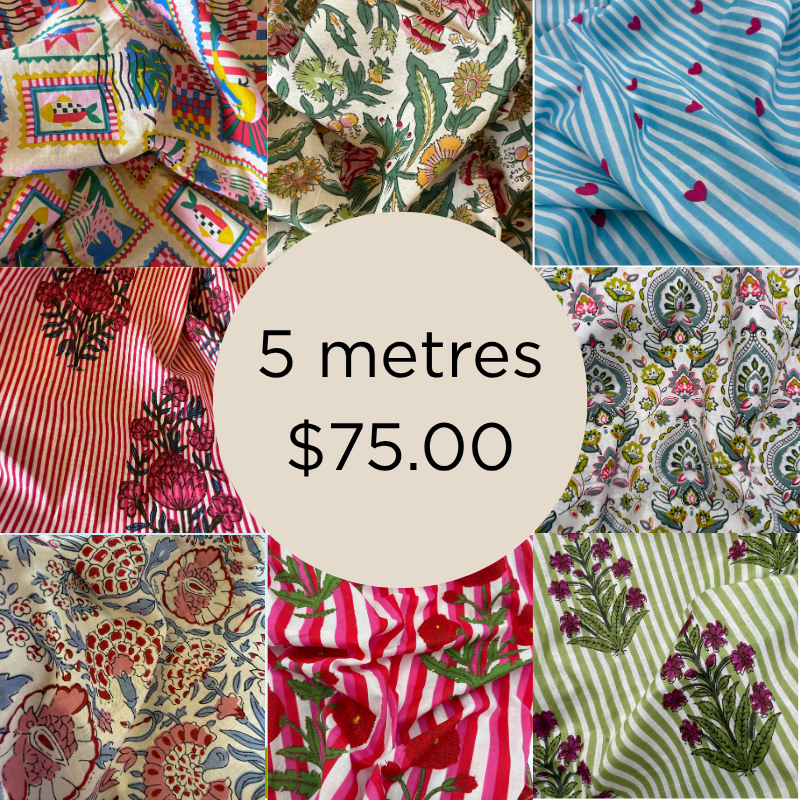 Cotton Block Fabrics - 5 Metre Lengths
